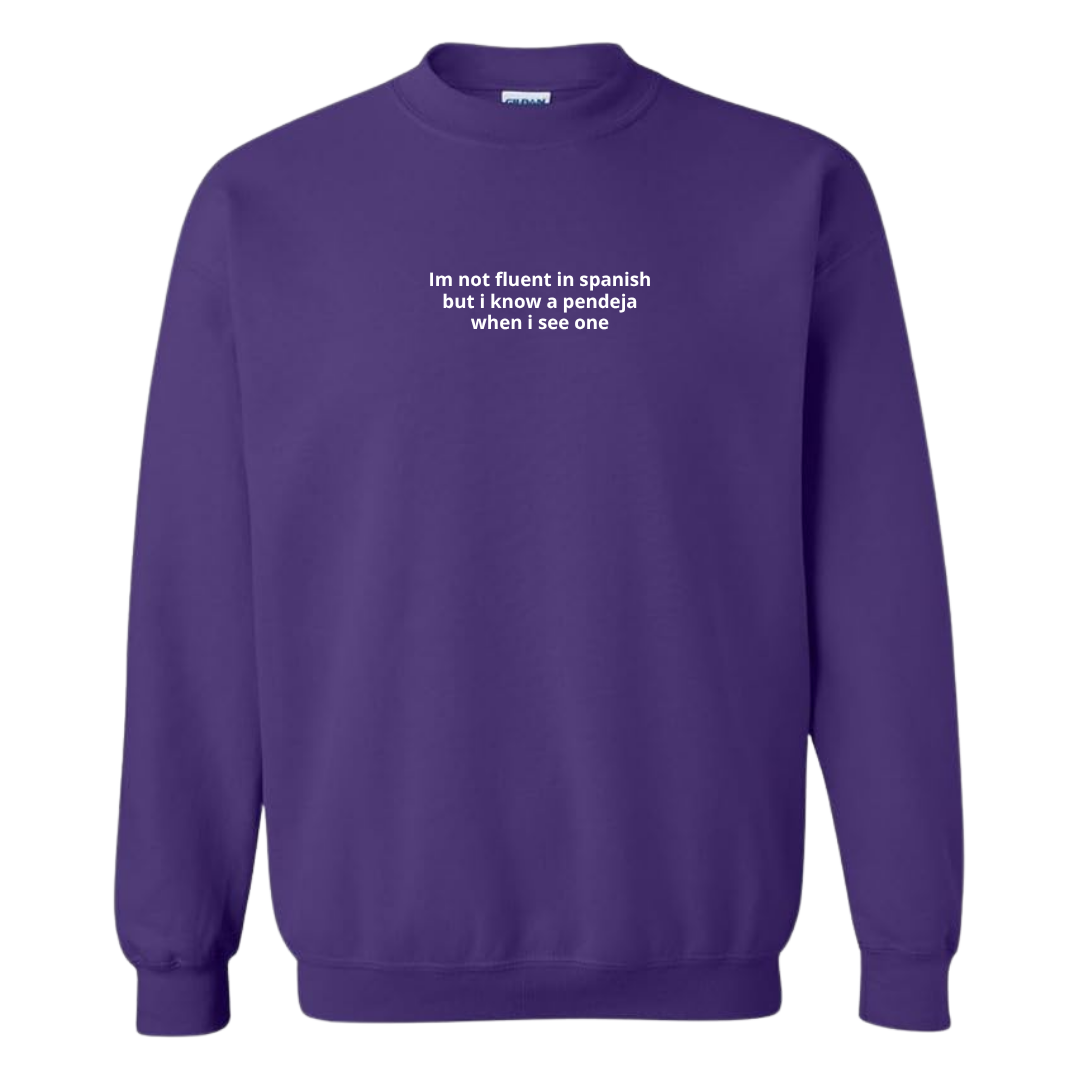Don't Know Spanish Embroidered Crewneck Sweatshirt