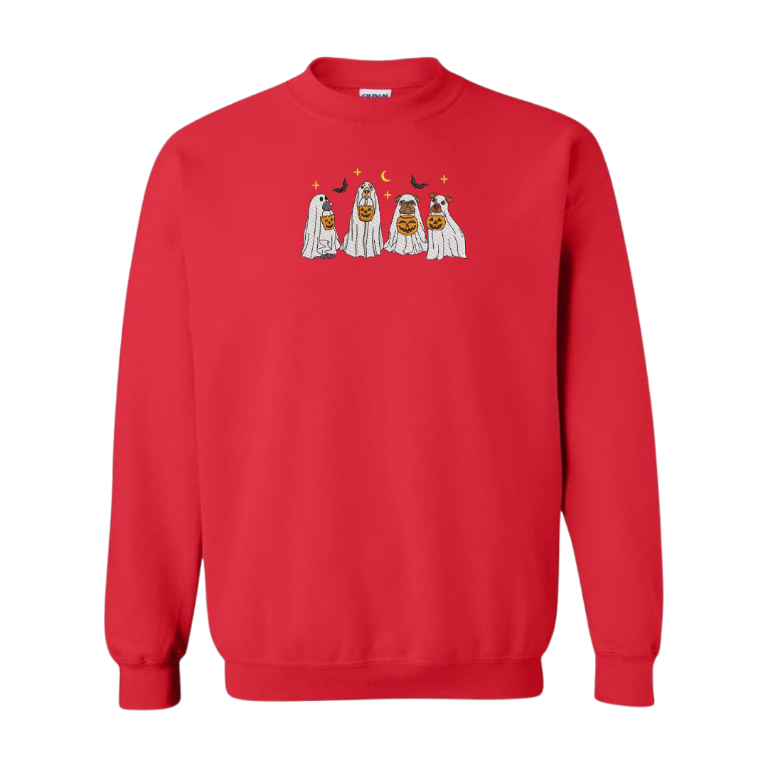 Trick or Treating Pups Embroidered Sweatshirt