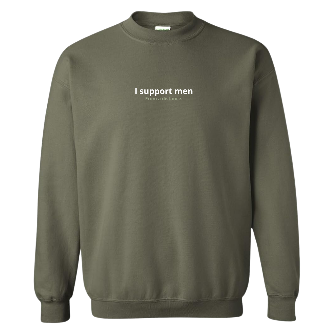 I Support Men Embroidered Crewneck Sweatshirt