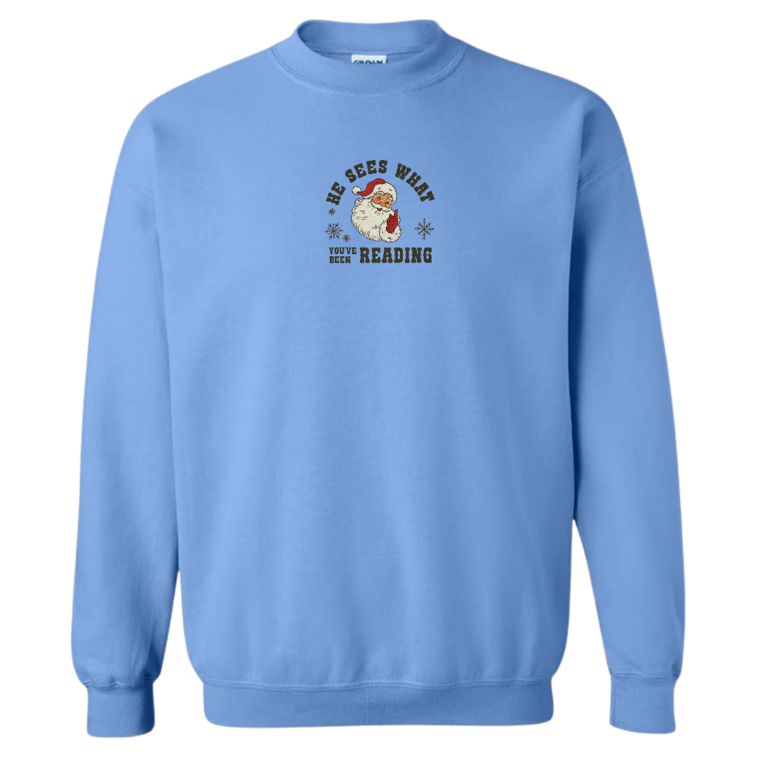 Santas Watching Book Lover Sweatshirt