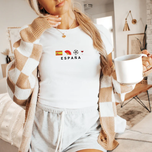 Spain Icons Embroidered Baby Tee