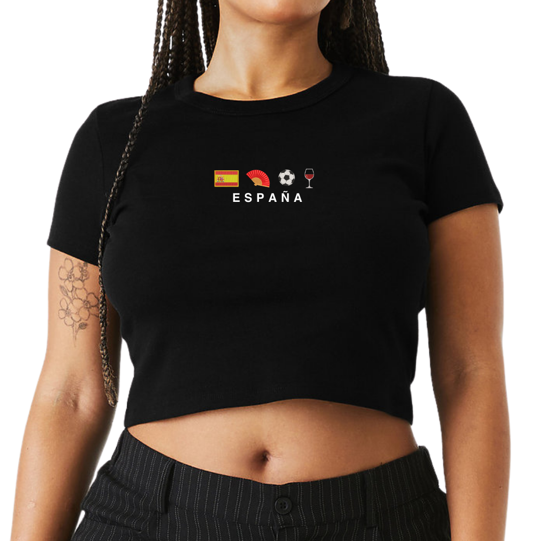 Spain Icons Embroidered Baby Tee