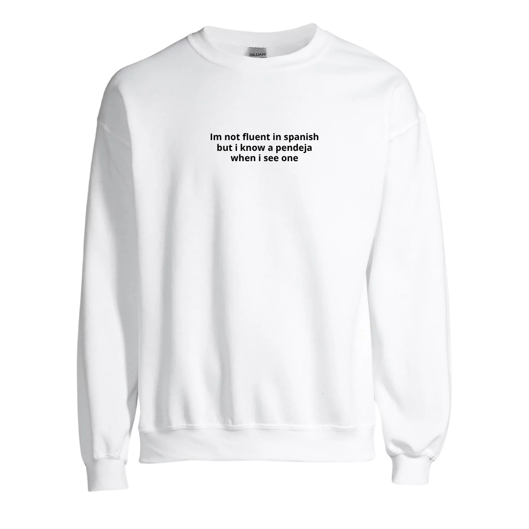 Don't Know Spanish Embroidered Crewneck Sweatshirt