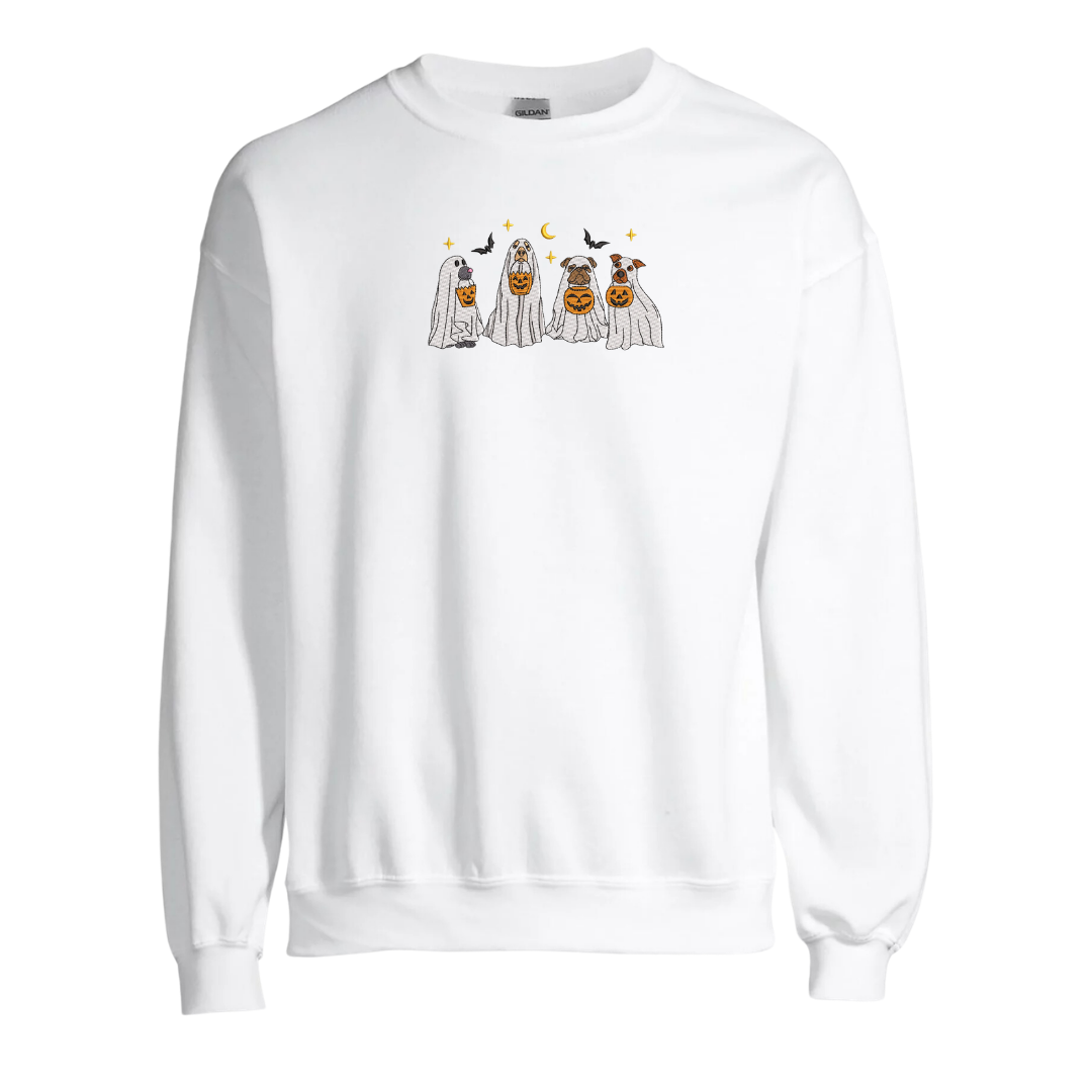 Trick or Treating Pups Embroidered Sweatshirt