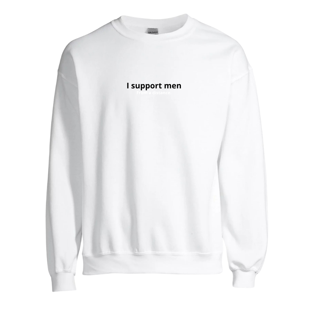 I Support Men Embroidered Crewneck Sweatshirt