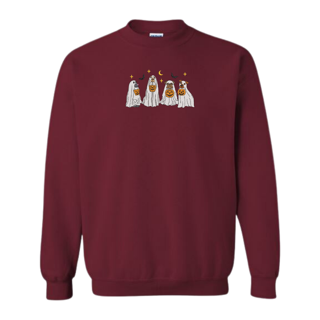Trick or Treating Pups Embroidered Sweatshirt